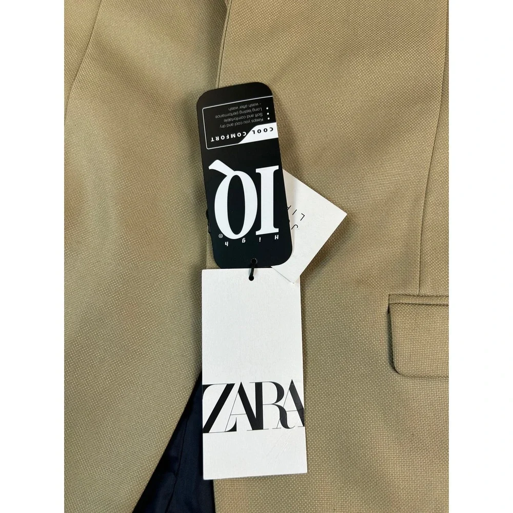 Zara Man Tan Cool Comfort Blazer Jacket Two Button Tailored Fit Size 40 NEW